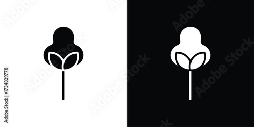 Cotton icons. silhouette icons for ui designs