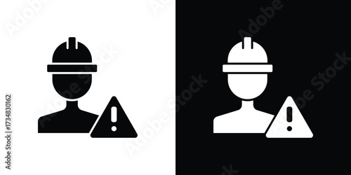 Construction risk icons. silhouette icons for ui designs