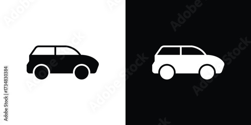 Compact car icons. silhouette icons for ui designs