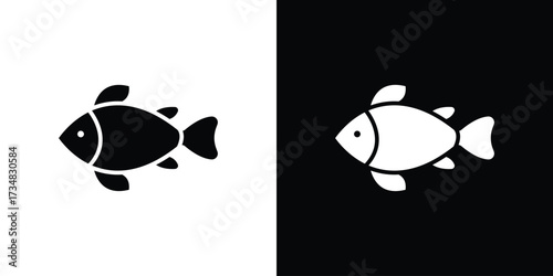 Clown fish icons. silhouette icons for ui designs