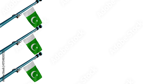 Fotografie Pakistan flag adorned with a floral garland for cultural and ceremonial contexts