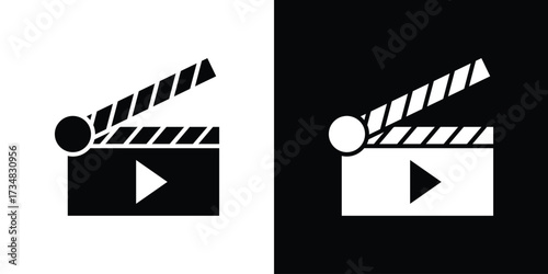 Cinema flapper icons. silhouette icons for ui designs