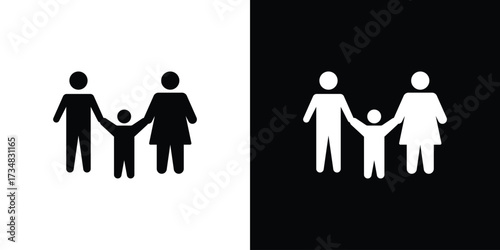 Child custody icons. silhouette icons for ui designs