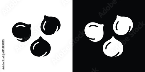 Chickpeas hummus icons. silhouette icons for ui designs