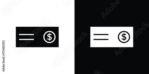 Cheque icons. silhouette icons for ui designs