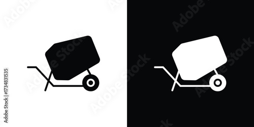 Cement mixer icons. silhouette icons for ui designs