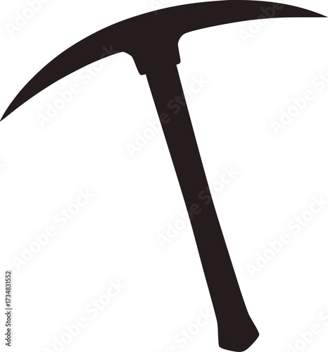 Dark pickaxe tool silhouette grey