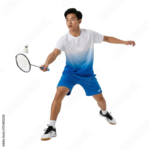Illustration of badminton player isolated on transparent background