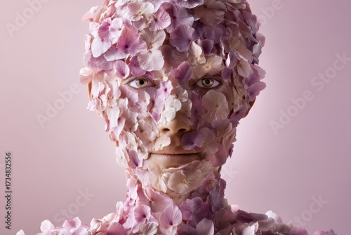 A human face covered entire...