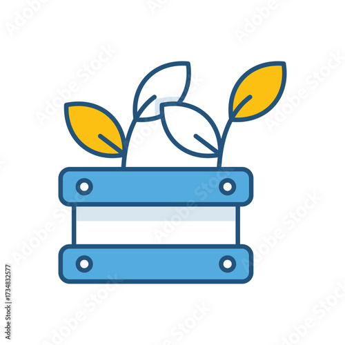 Garden Bed Color Line Icons � Flat Outline Style Vector Collection