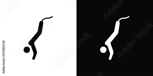 Bungee jumping icons. silhouette icons for ui designs