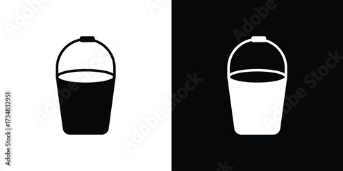 Bucket icons. silhouette icons for ui designs