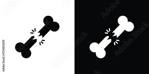 Broken bone icons. silhouette icons for ui designs