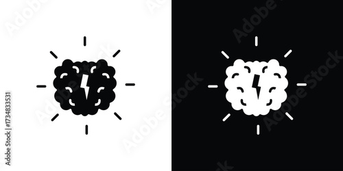 Brainstorm icons. silhouette icons for ui designs