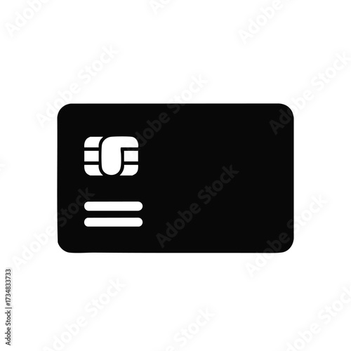 Close-up of a modern contactless payment card with chip and magnetic strip on a plain