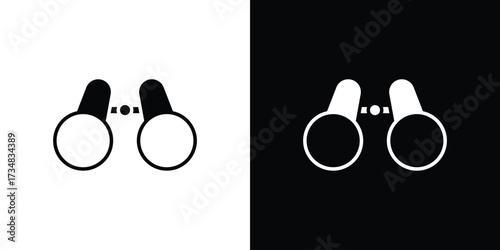 Binoculars icons. silhouette icons for ui designs