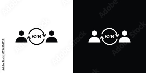 B2B icons. silhouette icons for ui designs