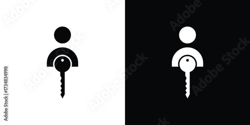 Authentication icons. silhouette icons for ui designs