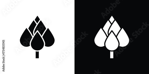 Artichoke icons. silhouette icons for ui designs