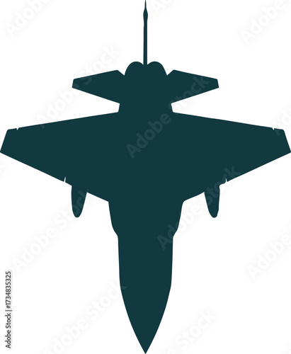 top view jet silhouette vector military aircraft illustration modern stealth fighter outline for branding and editorial use