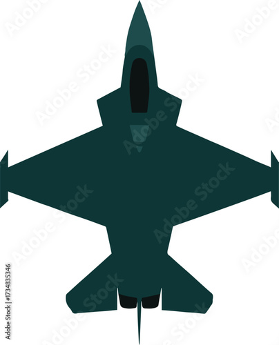 military jet vector silhouette top view sleek fighter aircraft icon for logos aviation presentations and technical illustrations