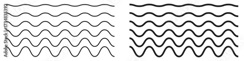 A seamless pattern of wave wavy zigzag lines on a clean transparent background, perfect for modern, minimalist designs, abstract art, and digital illustrations