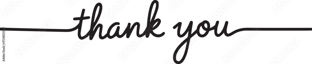 Fototapeta premium minimalist script thankyou emblem horizontal line accents clean typographic vector for social posts cards