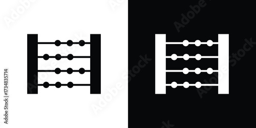 Abacus icons. silhouette icons for ui designs