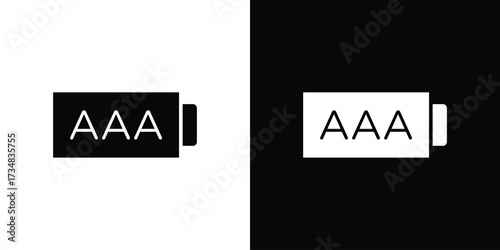 AAA battery icons. silhouette icons for ui designs