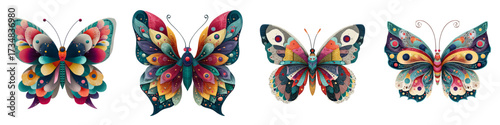 Vibrant butterfly collection with intricate detail, perfect for adding a touch of whimsical beauty and artistic flair to your creative projects, evoking feelings of spring