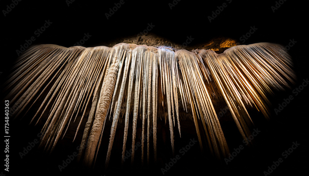 Obraz premium Isolated Stalactite Cave Formation