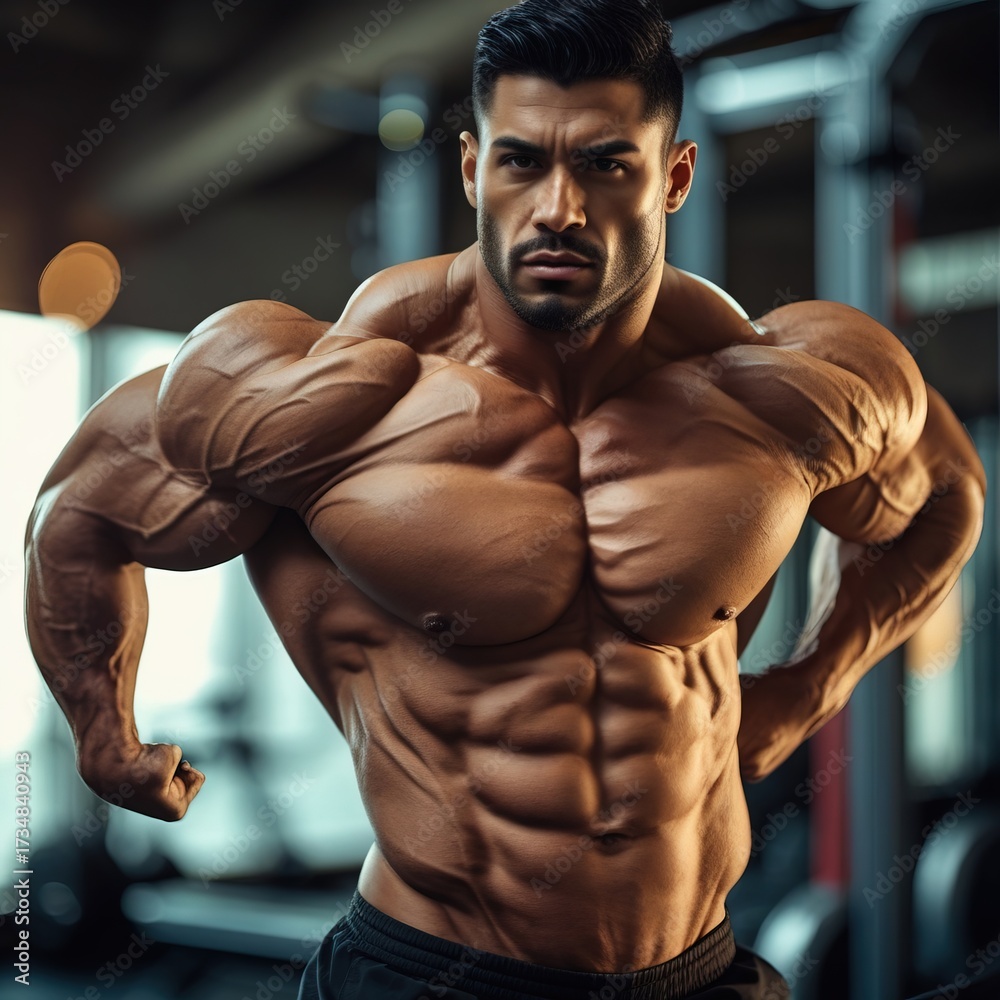 Fototapeta premium Muscular Latin Fitness Man Training