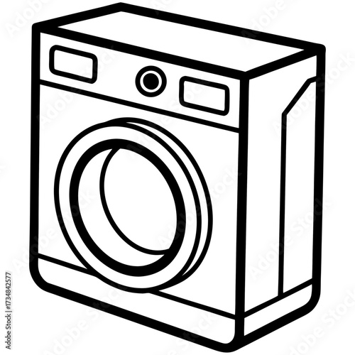 Clean laundry vector illustration scalable washing machine appliance icon eps ai silhouette Vector white background