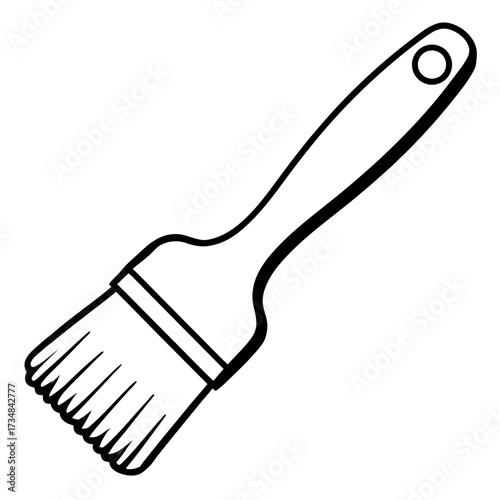 Black and white vector illustration of a paint brush for artistic and craft projects scalable silhouette Vector white background