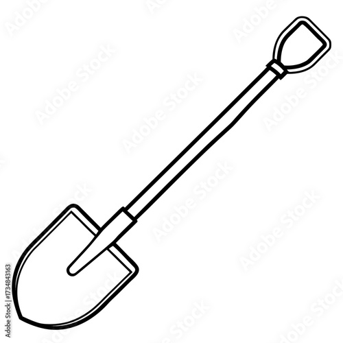 Scalable vector illustration of a garden hoe tool for agriculture and gardening applications silhouette Vector white background