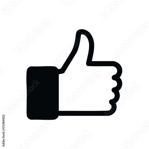 Close-up of a thumbs-up hand gesture symbolizing approval, positivity, and agreement in a minimalistic style