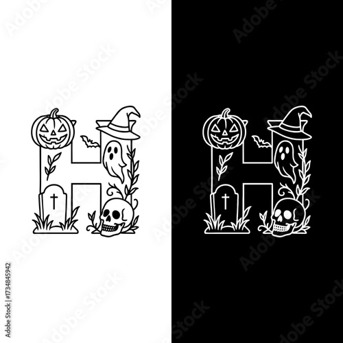 H Halloween logo
