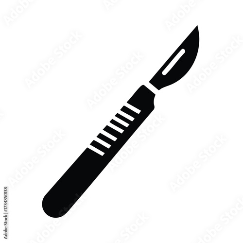 Silhouette of a folding pocket knife with a partially open blade and textured handle on a plain