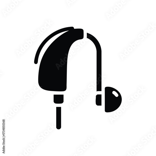 Vintage-style in-ear headphones with a sleek black and white design, featuring a curved cable and compact earpiece for portable listening