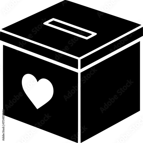Donation box icon design illustration. icon concept in flat
