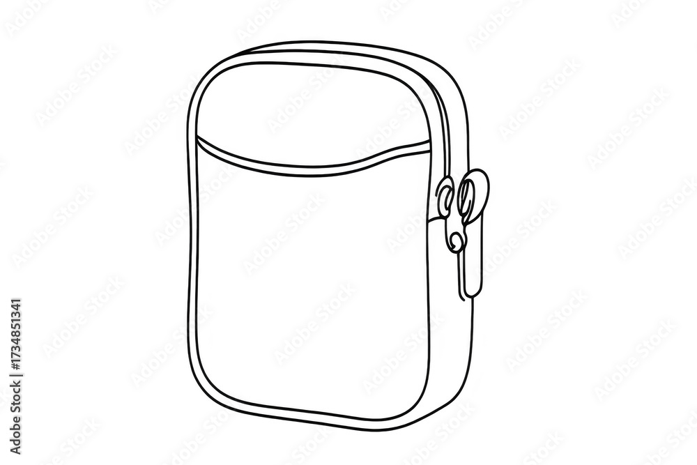 Fototapeta premium Outline cosmetic bag isolated on transparent background, simple vector design