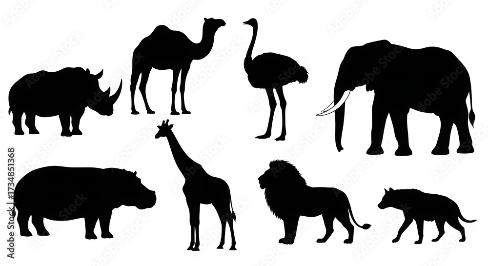 Fototapeta premium set of animals silhouettes