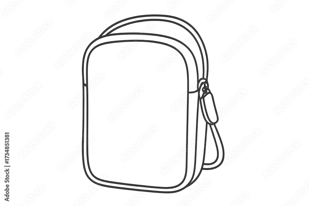Obraz premium Stylized Sling Bag Illustration with Transparent Background, Minimalist Style