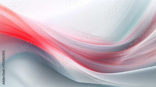 White background with a red and blue wave. The wave is very long and has a lot of detail
