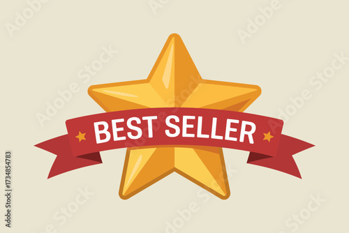 Best seller star icon design for product promotion and marketing vector illustration