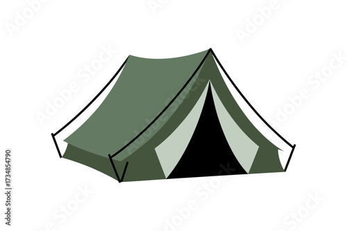 Illustration of a camping tent for outdoor adventures and recreational activities