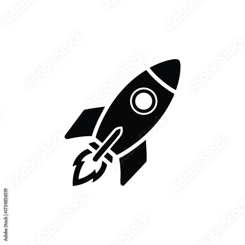 Stylized Rocket Representing Space Exploration and Innovation in a Minimalist Design