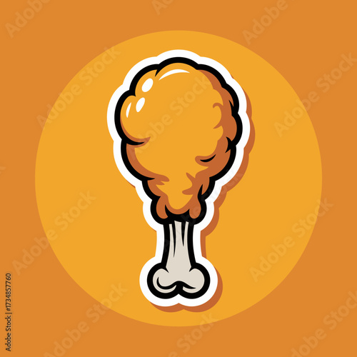 This image features a big, crispy fried chicken drumstick, symbolizing comfort food and culinary delight, inviting viewers to indulge in delicious flavors and savory snacks.