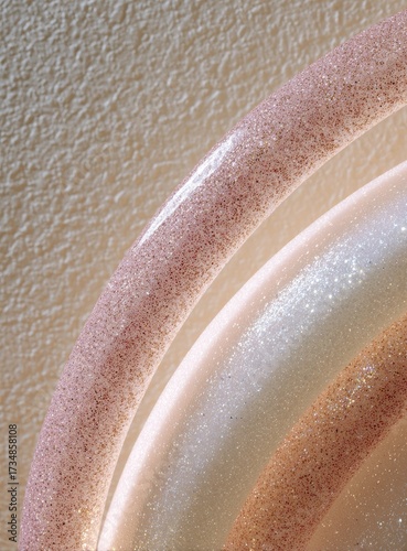 Abstract arches of blush and shimmery pastel tones