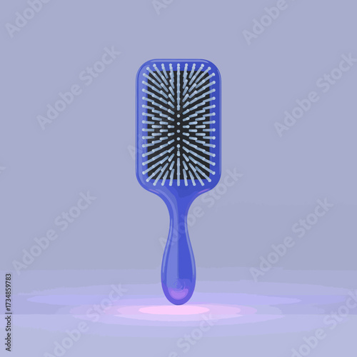 This vibrant, blue hairbrush features a paddle design with flexible bristles, perfect for detangling and smoothing hair for all hair types and styles effortlessly.